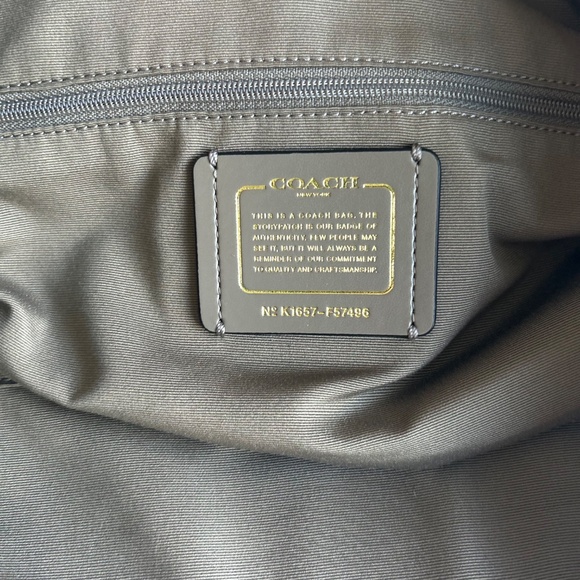 Coach Cream White Black Genuine Leather Tote - Picture 12 of 12